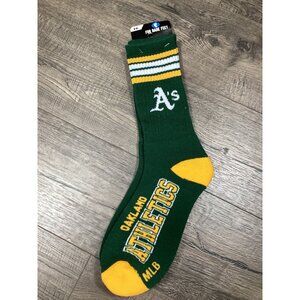 For bare feet Mens Oakland Athletics MLB Socks LG Green & Yellow sports NWT